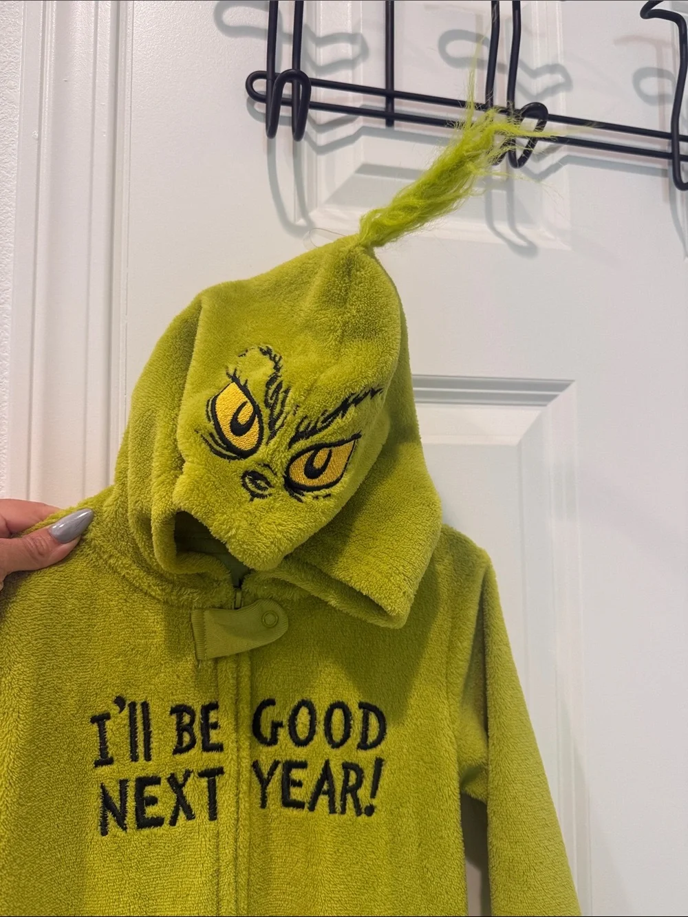 The Grinch Fleece toddler Onesie with Hood